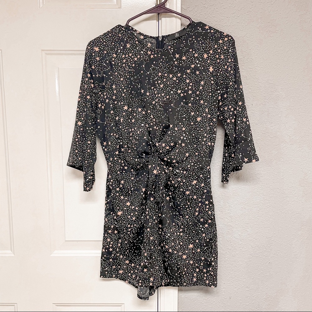 Missguided Black Star Print Romper Size 4